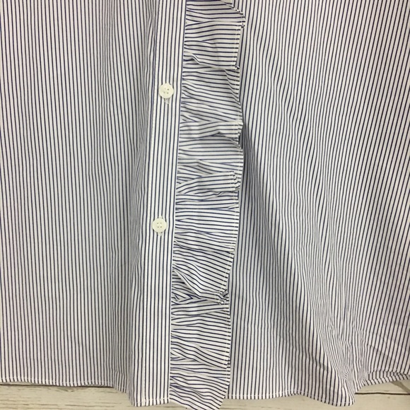 Nordstrom Signature striped ruffle button down top - Picture 6 of 8